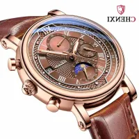 ---Fashion mens watch238814✙✤◄ CHENXI/dawn multi-function watch true eye six needle mens watch live star calendar man wrist watch