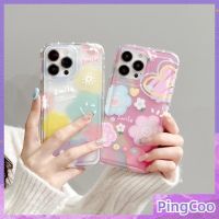 SDGXCGBCV PingCoo - Case For iPhone 14 13 12 11 Plus Pro Max XR TPU Soft Jelly Airbag Case Rainbow Smiley Camera Protection Shockproof Back Cover