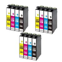 【✎】 1135 ELLIS STREET LLC 12แพ็ค Epson T220 XL หมึกสำหรับ Epson แรงงาน WF 2650 WF-2630 WF-2660 WF-2750 WF-2760 XP-424 XP-420 XP-320