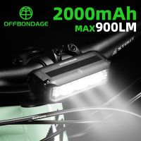 OFFBONDAGE Bicycle Light Front 900Lumen Bike Light 2000mAh Waterproof Flashlight USB Charging MTB Road Cycling Lamp Medicine  First Aid Storage