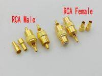 2PCS brass RCA Male/RCA Female Coax Cable Connector adapter for RG174 RG316 Cable