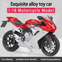 Welly 1:18 MV AGUSTA F3 800 Alloy Diecast Sport Motorcycle Model Workable Shork-Absorber Toy For Children Gifts Toy Collection