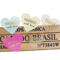 1000pcs/lot Kawaii Color Heart Design bronzing Label Sticker Thank You Label Sticker DIY Hand Made For Gift Sealing Sticker Stickers Labels