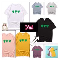 ?YUI?สินค้ามาใหม่จ้า เสื้อยืด คอกลม แขนสั้น ผ้านิ่ม พิมพ์ลายหัวใจสีเขียว น่ารักๆ สไตล์เกาหลี ?#9626