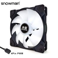 SNOWMAN PWM 4 Pin ARGB 120Mm พัดลมเก็บเสียง Casing PC 12CM พัดลมทำความเย็นเงียบตัวระบายความร้อนซีพียูคอมพิวเตอร์พัดลมซิงค์พัดลม RGB 12V DC ปรับความเร็ว