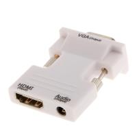 Milageto HDMI หญิงไปตัวแปลง VGA ตัวผู้ + อะแดปเตอร์เสียงรองรับสัญญาณเอาต์พุตสัญญาณ1080P