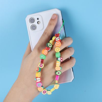 Phone Chain Hanging Beads Pendant Mobile Phone Strap Lanyard Colorful Decoration Phone Cord Rope Hanging Cord