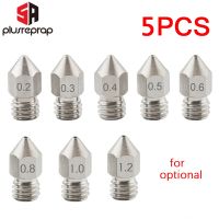 ✥﹊ 5PCS MK8 Nozzle 0.2mm 0.3mm 0.4mm 0.5mm 0.6mm M6 Threaded Stainless Steel for 1.75mm Filament 3D Printer Extruder Print Head