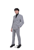 DOUBLE BREASTED GREY SUIT สูท 6 กระดุม สีเทา แจ้งไซส์กางเกงทางแชท ตัดสูท สั่งตัด งานคุณภาพ สูทชาย สูทหญิง สูท เสื้อสูทตัดใหม่ สั่งตัดตามสัดส่วนได้