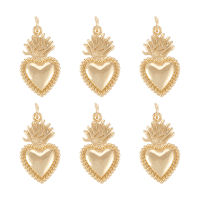 10Pcs Gold สี Sacred Heart Amulet Charms จี้สำหรับ Diy Handmade สร้อยคอต่างหูเครื่องประดับทำ Accessories