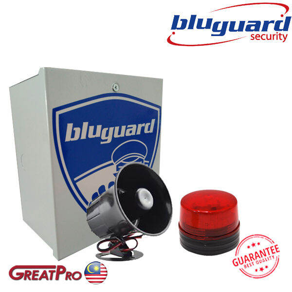 BLUGUARD ALARM OUTDOOR SIREN COMPLETE SET FOR ALARM SYSTEM PACKAGE ...