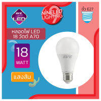 NINELED หลอดไฟ LED 18 วัตต์ A70 BEC แสงส้ม3000K ขั้วE27 เหมาะสำหรับใช้ใน ออฟฟิศ สำนักงาน คอนโด