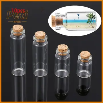 10pcs Mini Small Glass Bottles With Clear Cork Stopper Jars-Taobao