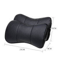 Hot 2Pc ของแท้หนังรถหมอน Breathable Auto Headrest คอหมอน Universal รถคอ Headrest Soft Cushion