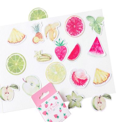 45pcs/box Creative Fruit Story Diary Decoration Stickers DIY Planner Scarpbooking sealing Label Sticker Children Stationery Stickers Labels