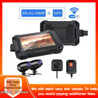 WiFi รถจักรยานยนต์ DVR Dash Cam 1080จุด1080จุด Full HD ด้านหน้ามองหลังกันน้ำรถจักรยานยนต์กล้อง GPS Logger บันทึกกล่อง