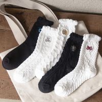 2022 Cute Women Bow Embroidery Cotton Socks Girls Cute Japanese Winter Autumn Loose Socks Ladies Harajuku JK Long Socks