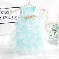 Wedding Skirt for Dogs Dress Lace Star Princess Pet Dog Clothes Cat Fashion Kawaii Soft Costume Spring Summer Blue Pet Products Dresses