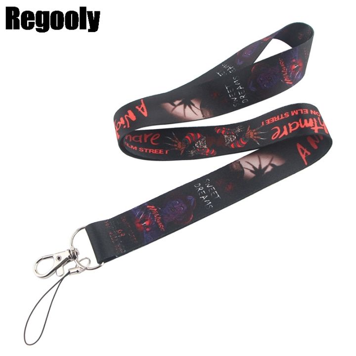 10pcs-freddy-krueger-neck-strap-lanyards-id-badge-card-holder-keychain-mobile-phone-gift-ribbon-webbing-necklace-webbing-ribbons