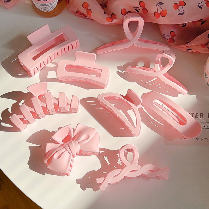 new-korean-large-pink-hair-clip-women-shark-clip-back-scoop-hair-clamp