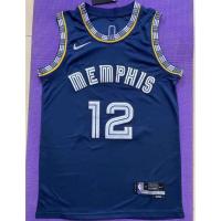 2022 new season men’s Memphis Grizzlies 12 Ja Morant embroidery basketball jerseys jersey city brown