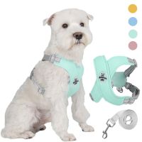 【FCL】◘∋✥ Harness Collars Leash Set for Small Meidum Dogs Reflective Mesh Walkin g Chest Straps