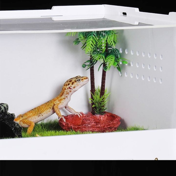 สัตว์เลื้อยคลานให้อาหารกล่อง2-story-อะคริลิ-terrarium-ภาชนะสำหรับแมงมุมจิ้งจกกบงูสัตว์เลี้ยงขนาดเล็กที่อยู่อาศัยโปร่งใส