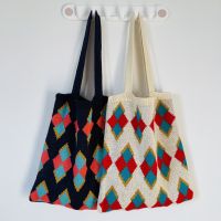 [COD] 2021 new and Korean version of woolen bag womens art knitting retro tote trendy