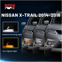 BuyV ไฟตัดหมอก LED สำหรับ NISSAN X-TRAIL 2014 2015 2016ดัดแปลงไฟวิ่งกลางวันไฟเลี้ยว Part