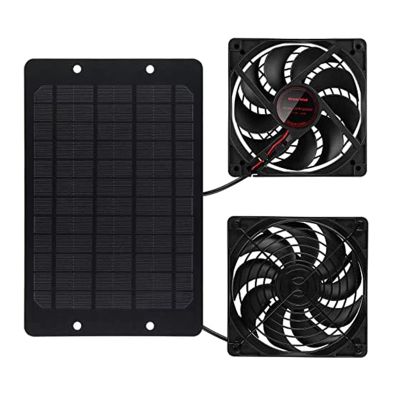 Solar Panel Fan Kit, 10W 12V Solar Powered Fan Outdoor Waterproof, Portable Ventilator Exhaust Fan with 2M Long Cable