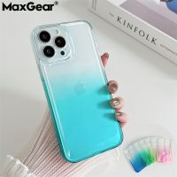 [Phone case]ไล่โทนสีลูกอมสีใสซิลิโคนอ่อนนุ่มกรณีโทรศัพท์สำหรับ iPhone 13 12 11 Pro Max X XR XS Max SE 2 7 8บวกคุ้มครองปก