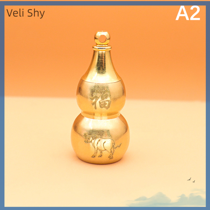 veli-shy-โชคดีของประดับตกแต่งบ้านราศีจีนขวดรูปน้ำเต้าขวดยาเครื่องประดับพวงกุญแจห้อยจี้น้ำเต้ากลวง