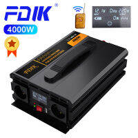 AHlmsm FDIK Pure Sine Wave อินเวอร์เตอร์ DC12V To AC220V 2000W 4000W แบบพกพา LCD รีโมทคอนโทรลพลังงานแสงอาทิตย์สำหรับรถบ้าน Inverter