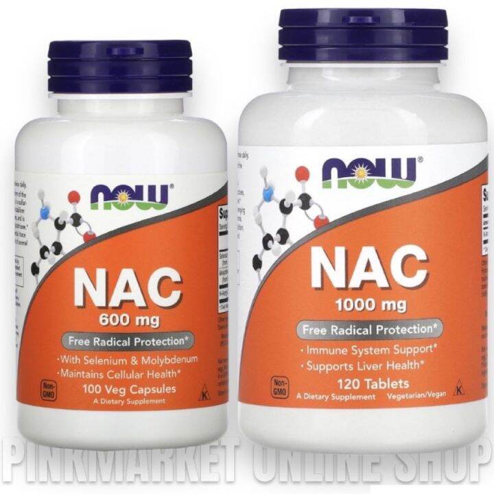 NOW Supplements, NAC (N-Acetyl-Cysteine) 1,000 Mg Or 600 Mg, Free ...