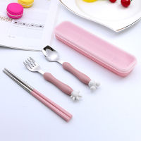 Cute Cartoon Stainless Steel Children Tableware Set Lovely Mouse Fork Teaspoon Cutlery Kids Cutlery Sets With Box