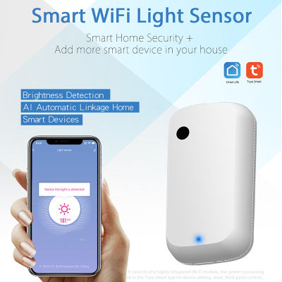 2020ใหม่ Tuya Smart Home 180 ° WIFI Illuminance Sensor Smart WiFi ความสว่าง Sensor Smart Life ชาร์จ USB Light Sensor