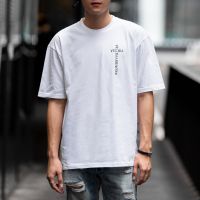 เสื้อยืดแขนสั้นคอกลม*สินค้าหมด* Oversized T-Shirt - VELIKA Cross Addicted (Ghost White)Cotton 100%  [S-5XL]S-5XL