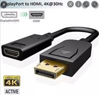 สาย Display port to HDMI Adapter Cable(Male to Female)สีดำ