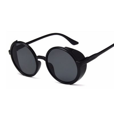Steampunk Sunglasses Woman Male Retro Goggles Black Round Glasses Steam Punk Vintage Fashion Eyewear Oculos De Sol