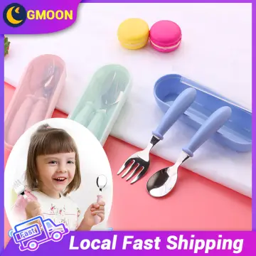 Kids' Spoon Fork Knife Interlocking Brick Utensil Set for Children