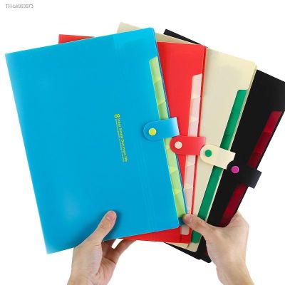 ✣❉✲ 2pcs A4 8 Multi-Function Folder Candy-Colored Multi-Layer Plastic File Bag Student Test Paper Storage Stationery Office Supplies