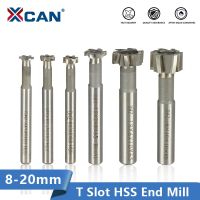 XCAN T Slot Milling Cutter 8-20mm HSS End Mill สําหรับโลหะ HSS Woodruff Key Seat Router Bit เครื่อง CNC Milling เครื่องมือ Router Bit