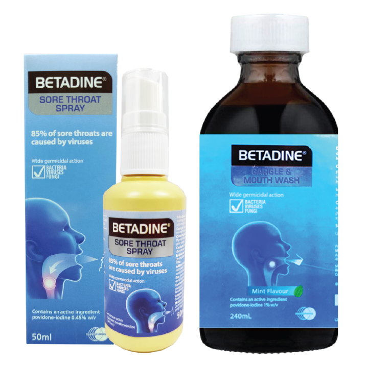 Betadine Sore Throat Spray Betadine Mouth Gargle Lazada