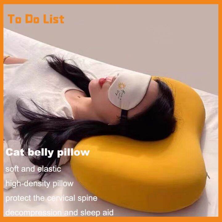 Cat belly pillow single slow rebound memory foam pillow soft Orthopedic