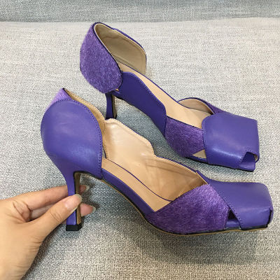 Phoentin Woman Retro Party Shoes 2020 Ladies Runway Shoes Hollow Out high heels Fashion Sandals Squared Toe pumps FT1157