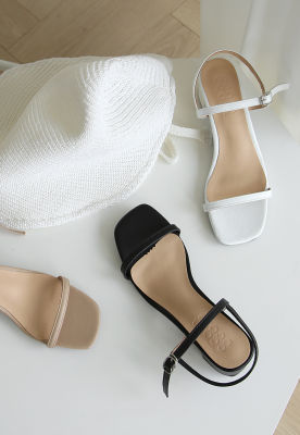 [ccomccomshoes] Vinel strap sandals (5 cm)-Its a strap sandal with a basic design