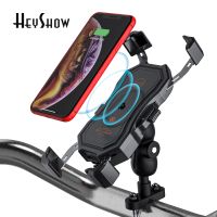 2 in 1 Stainless steel Motorcycle Mobile Phone Stand 360 Degree Rotatable Flexible Wireless USB Charger Phone Holder Bracket