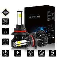 [ANYA Auto Parts] ไฟหน้ารถยนต์ Led H4 4ด้านหลอดไฟชิป COB 8000LM 50W 6500K สีขาว9005/HB3ไฟหน้า Led อัตโนมัติไฟรถยนต์12V