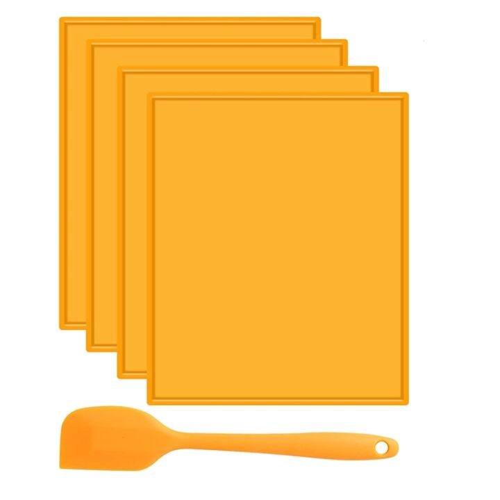 4PCS Silicone Dehydrator Sheets Dehydrator Mats with Edge for Fruit