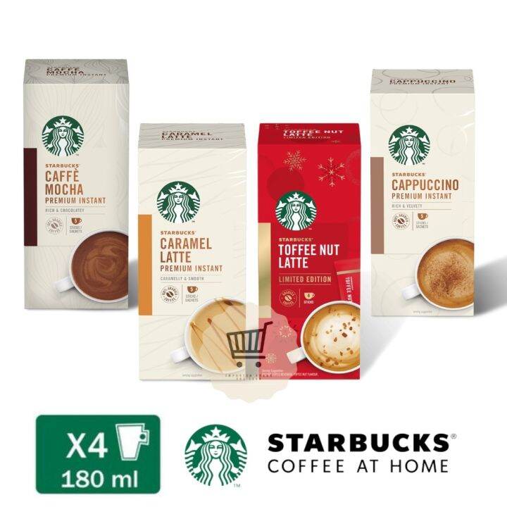 Starbucks Premium Instant Coffee (Toffee Nut Caramel Latte Mocha Latte